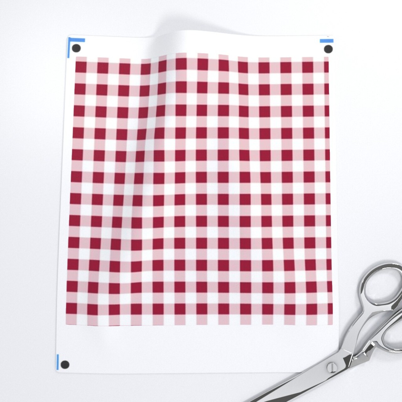 Red Geometric Gingham Picnic Diner Checkered Cottagecore French Country Farmhouse Medium Scale Custom Removable Wallpaper by Spoonflower Peel & Stick Wallpaper 2FT Wide